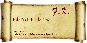 Füsi Klára névjegykártya