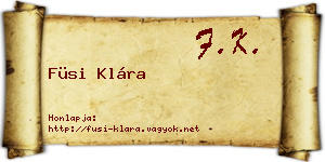 Füsi Klára névjegykártya