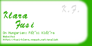 klara fusi business card